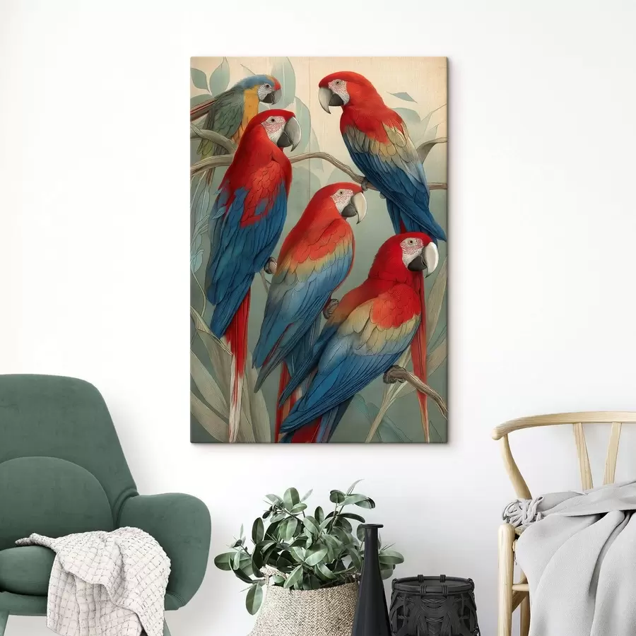 Glezna Vintage papagaili s47729