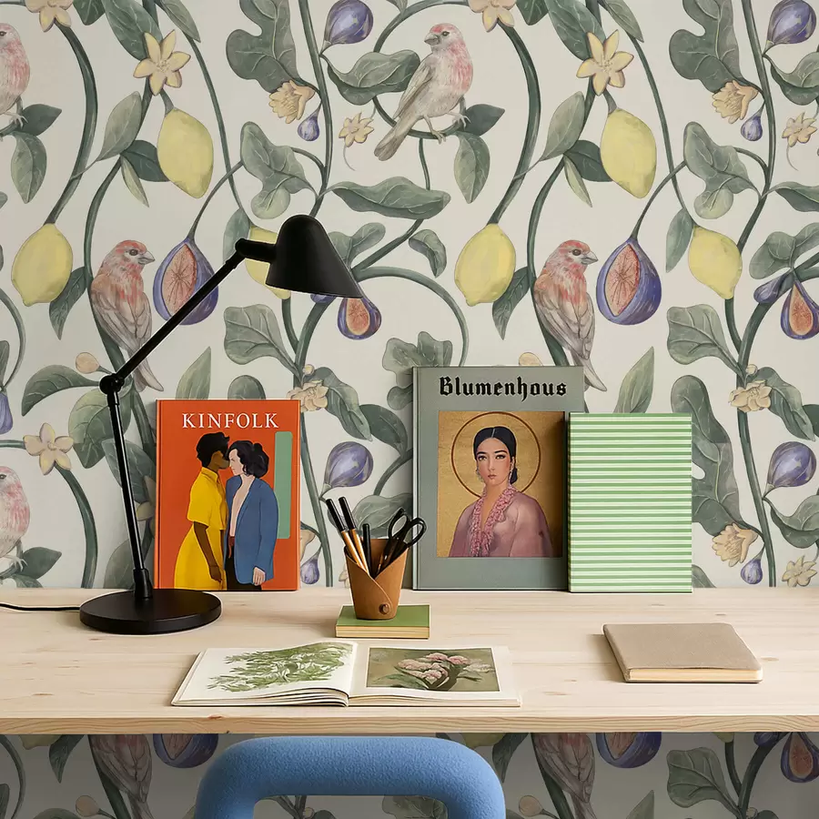 Fototapetes Putni starp lapām un augļiem a01107