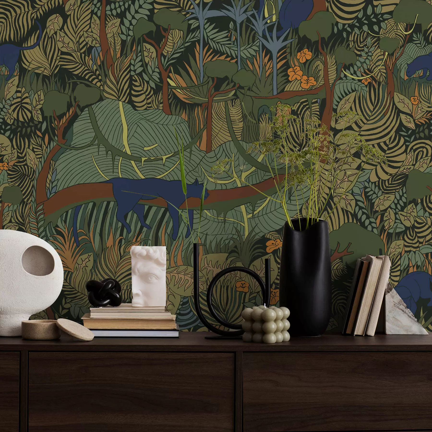 Fototapetes Tumša meža aina ar dzīvniekiem a01108v1