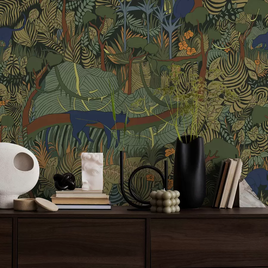 Fototapetes Tumša meža aina ar dzīvniekiem a01108v1