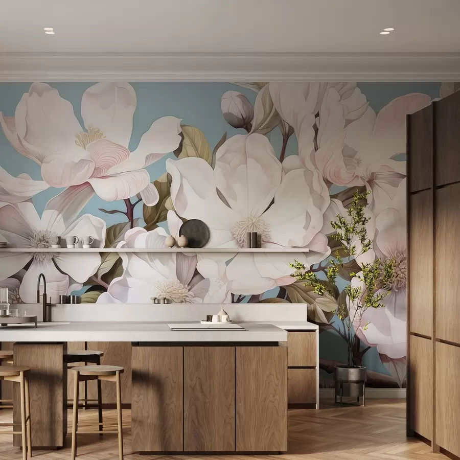 Fototapetes Krāšņi ziedi uz koka zara w05178