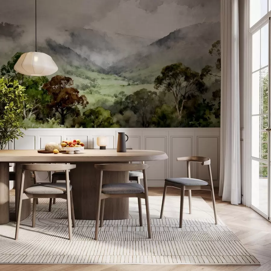 Fototapetes Glezna ar ainavu miglā w05185