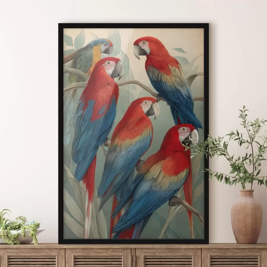 Fototapetes Vintage papagaili f47729