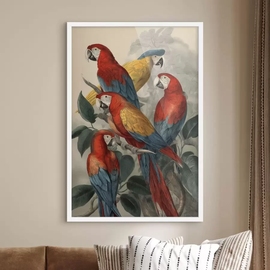 Fototapetes Vintage papagaili f47730