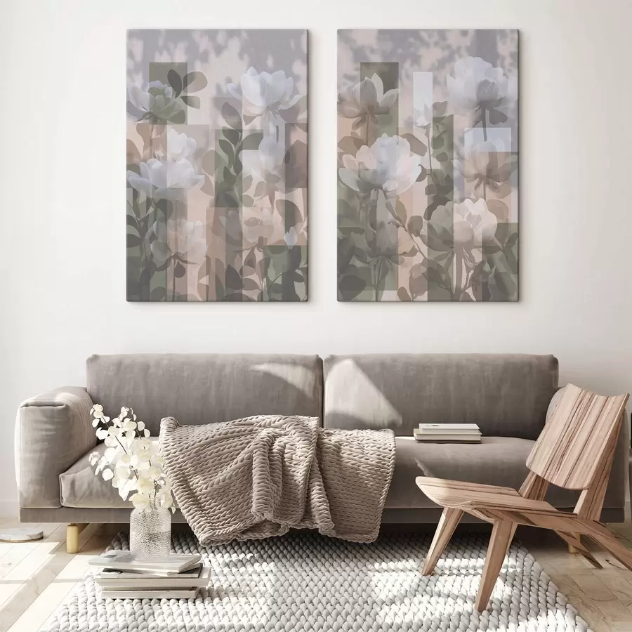 Glezna Abstrakcija ar ziediem m01268