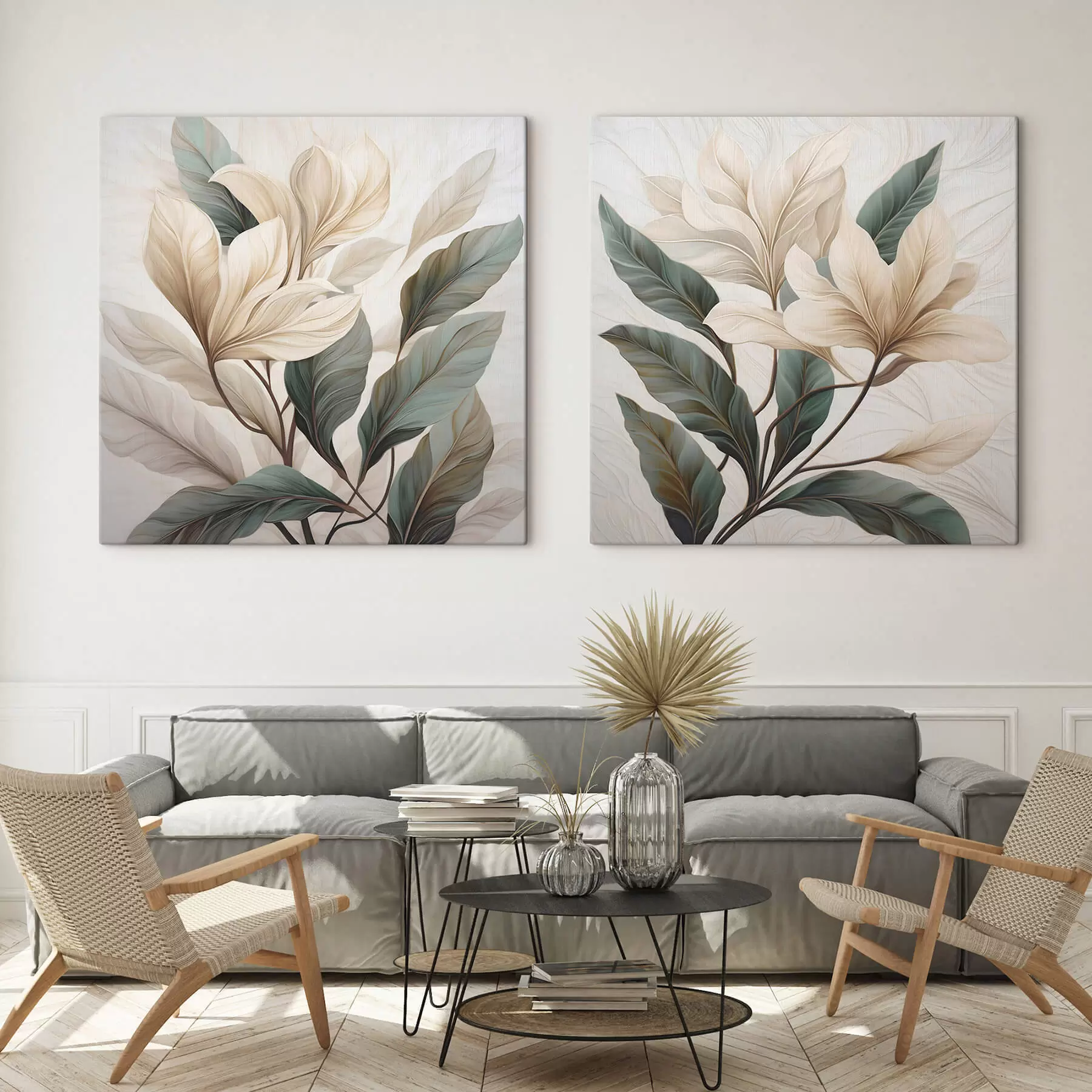 Glezna Ziedi ar lapām m01271