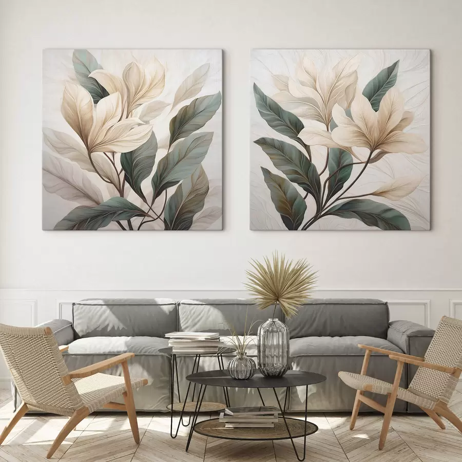 Glezna Ziedi ar lapām m01271