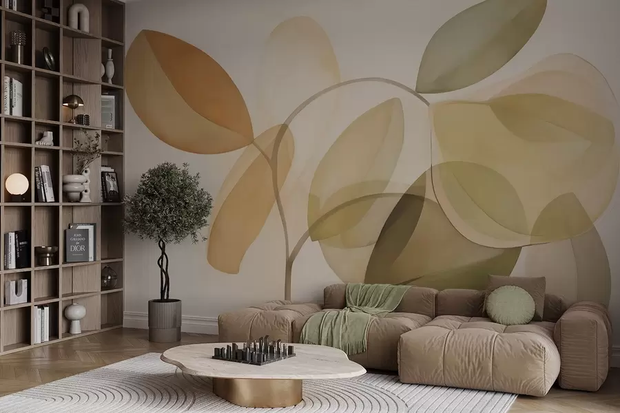 Fototapetes Abstraktas lapas, glezna imitācija w05208