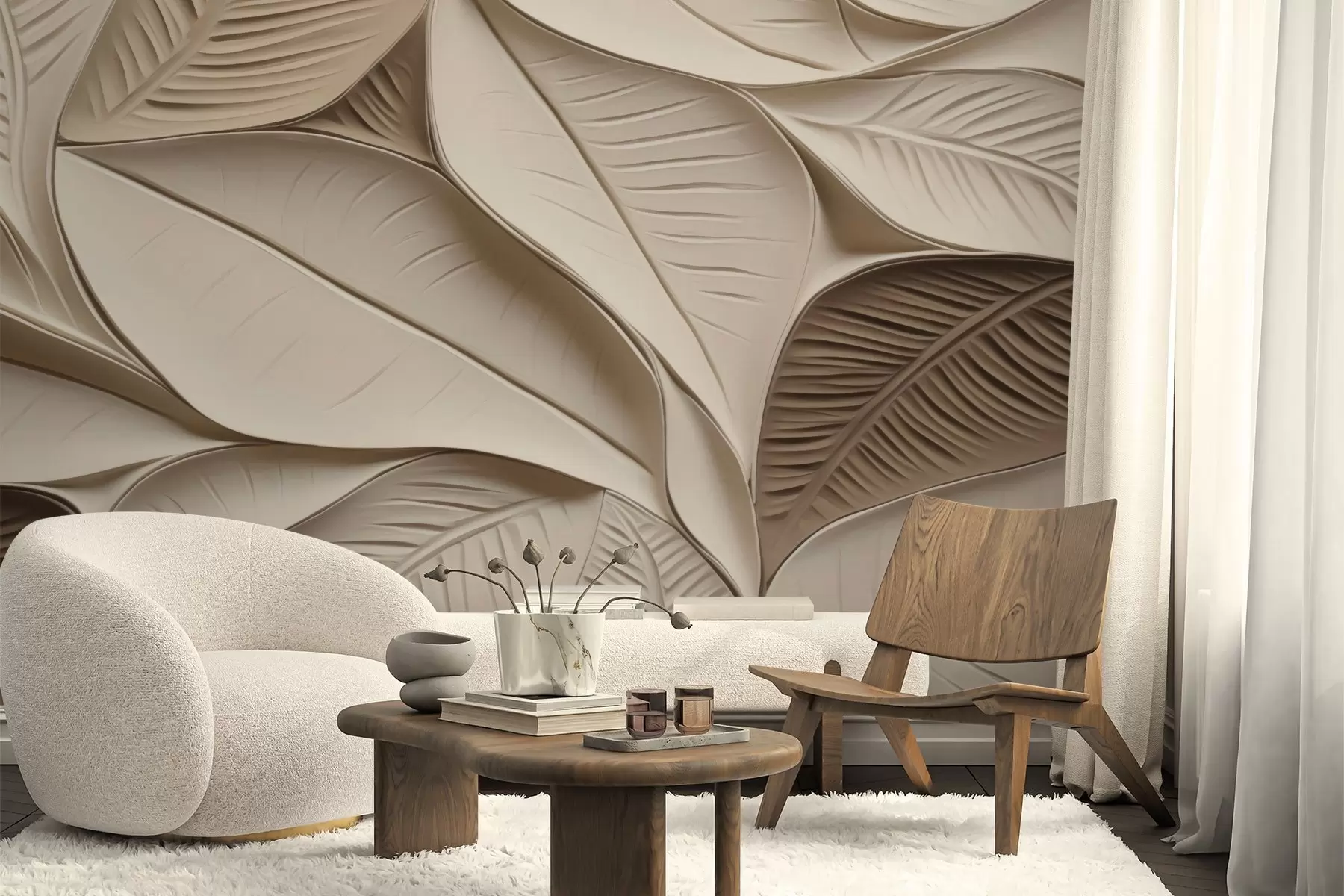 Fototapetes Abstraktas lapas ar vēnām w05209