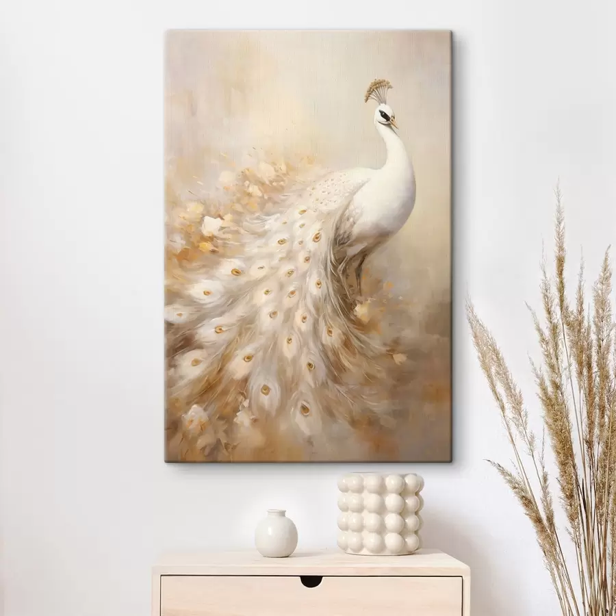 Glezna Gaisīgos toņos gaišs putns ar garu asti s47309