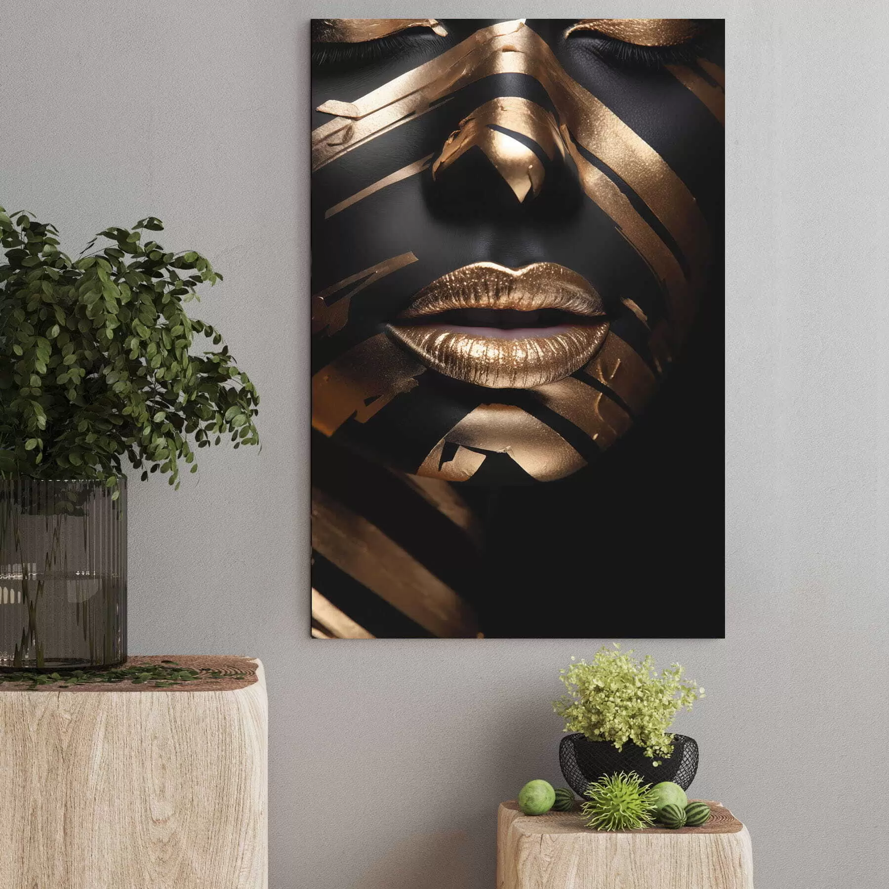 Glezna Seja ar melnu krāsu un svītrām s47320