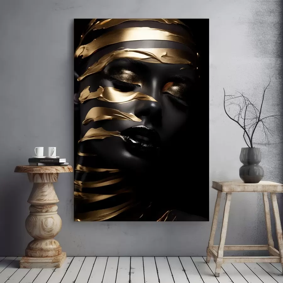 Glezna Seja ar tumšu toni un svītriņām s47321