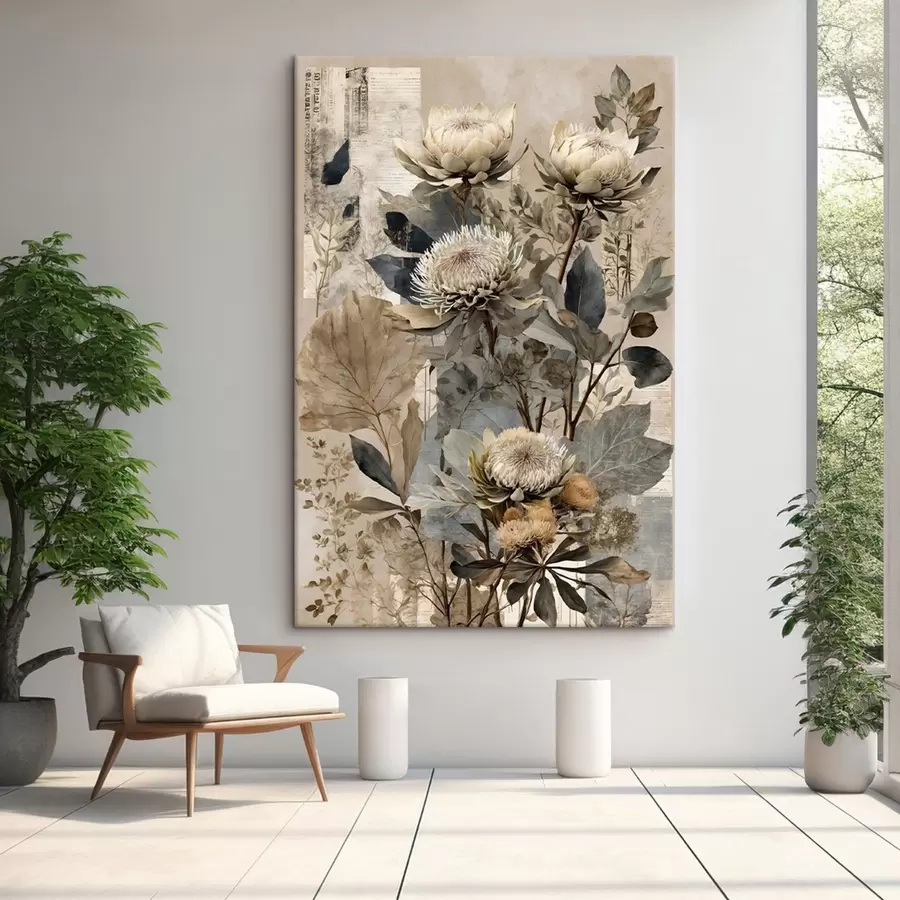 Glezna Botāniskais sastāvs klusinātos toņos s47755