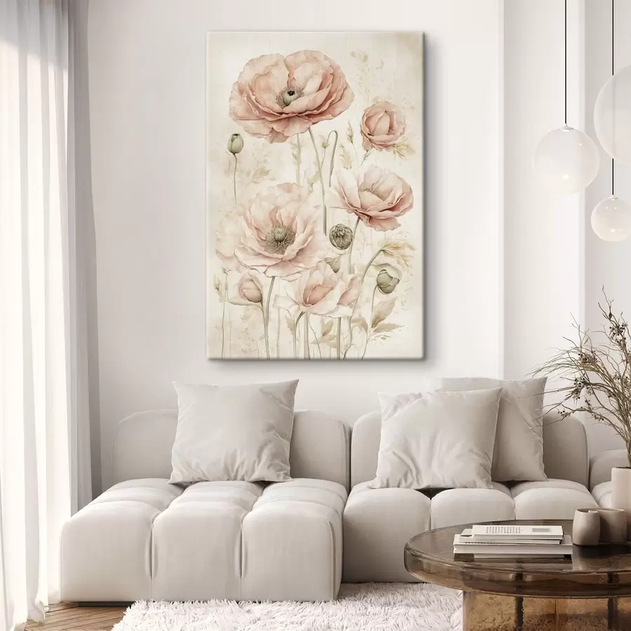 Glezna Maigi ziedi gaiši rozā toņos s47756