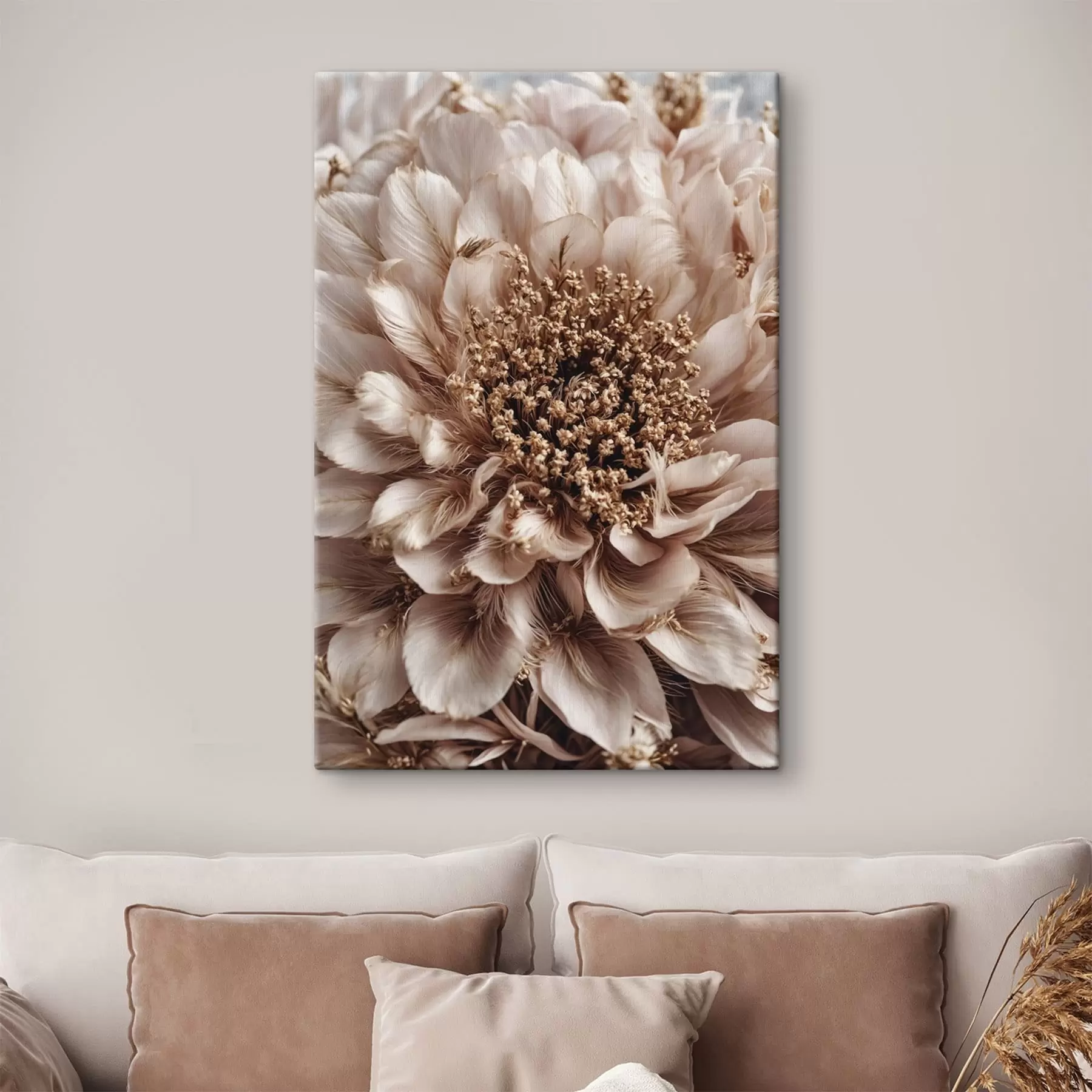 Glezna Tuva uzņēmuma gaišs zieds ar bagātīgi teksturētiem ziedlapiem s47769