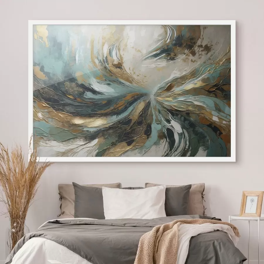 Fototapetes Tirkīza abstrakcija ar līnijām f47258