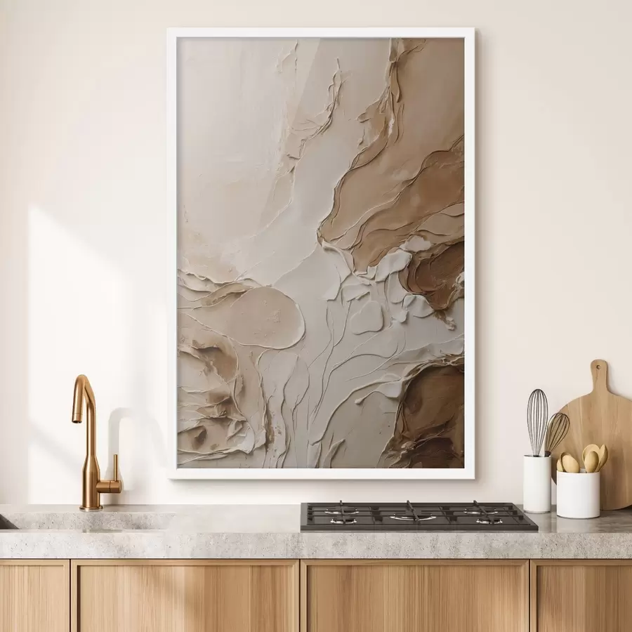 Fototapetes Bēša teksturēti triepieni ar gludām līnijām f47274