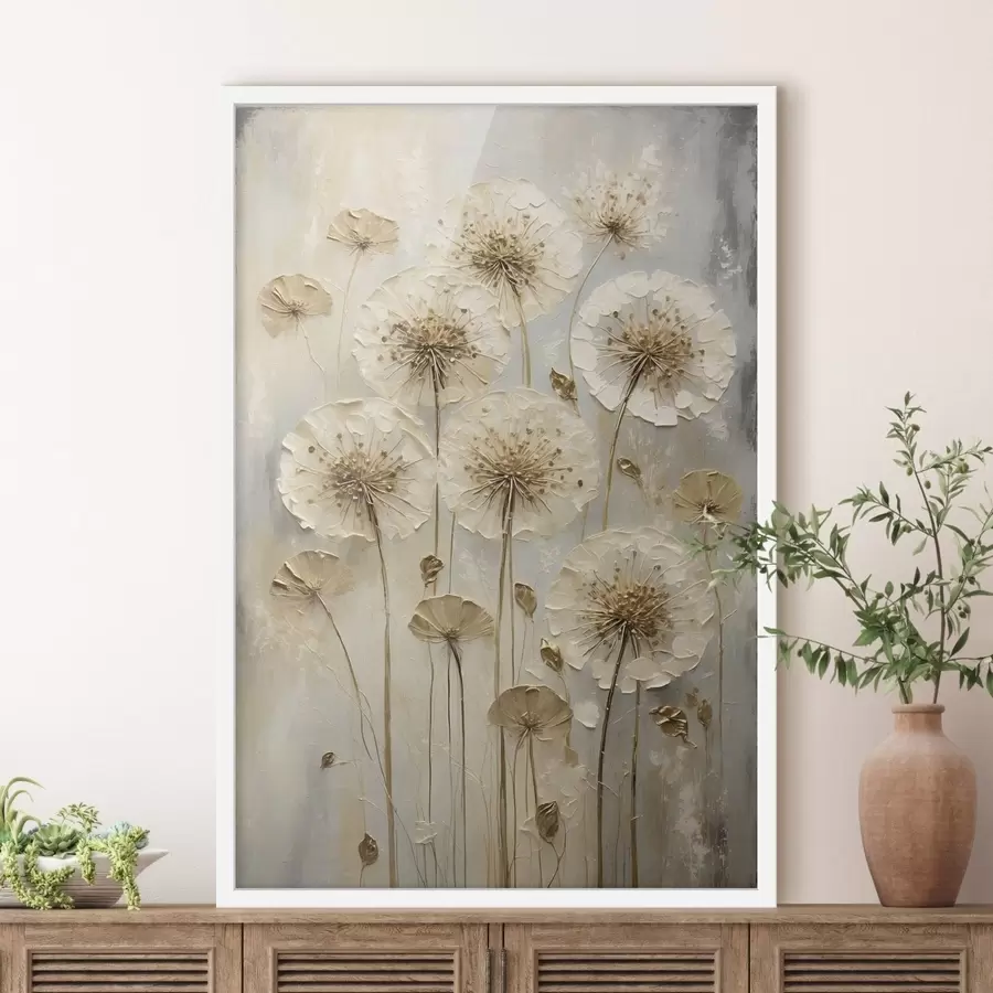 Fototapetes Gari krēmkrāsas ziedi uz gaiša fona f47282