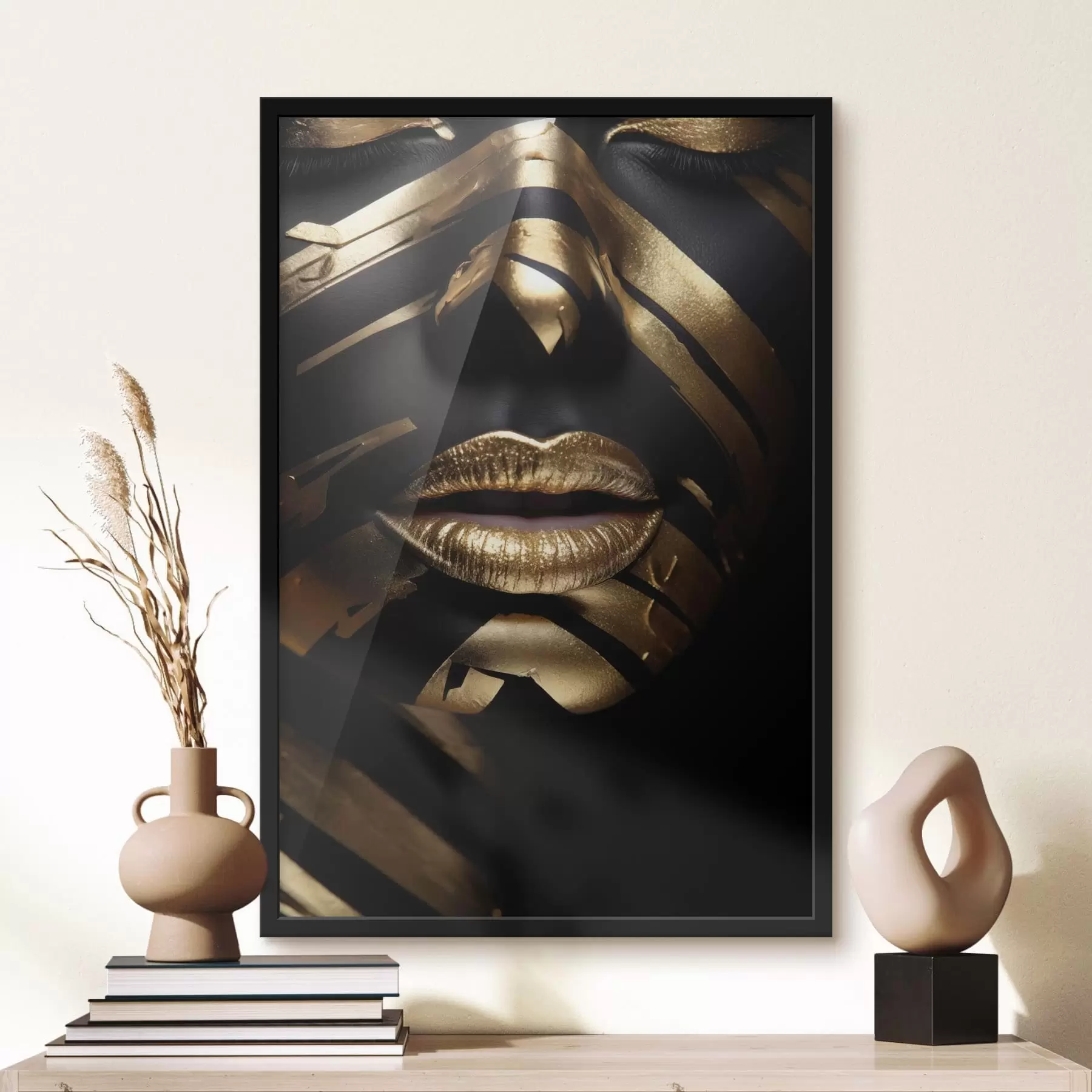 Fototapetes Seja ar melnu krāsu un svītrām f47320