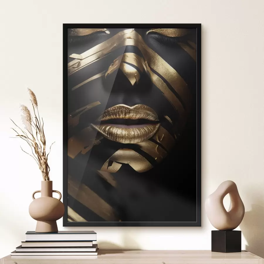 Fototapetes Seja ar melnu krāsu un svītrām f47320