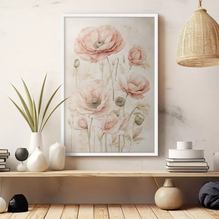 Fototapetes Maigi ziedi gaiši rozā toņos f47756