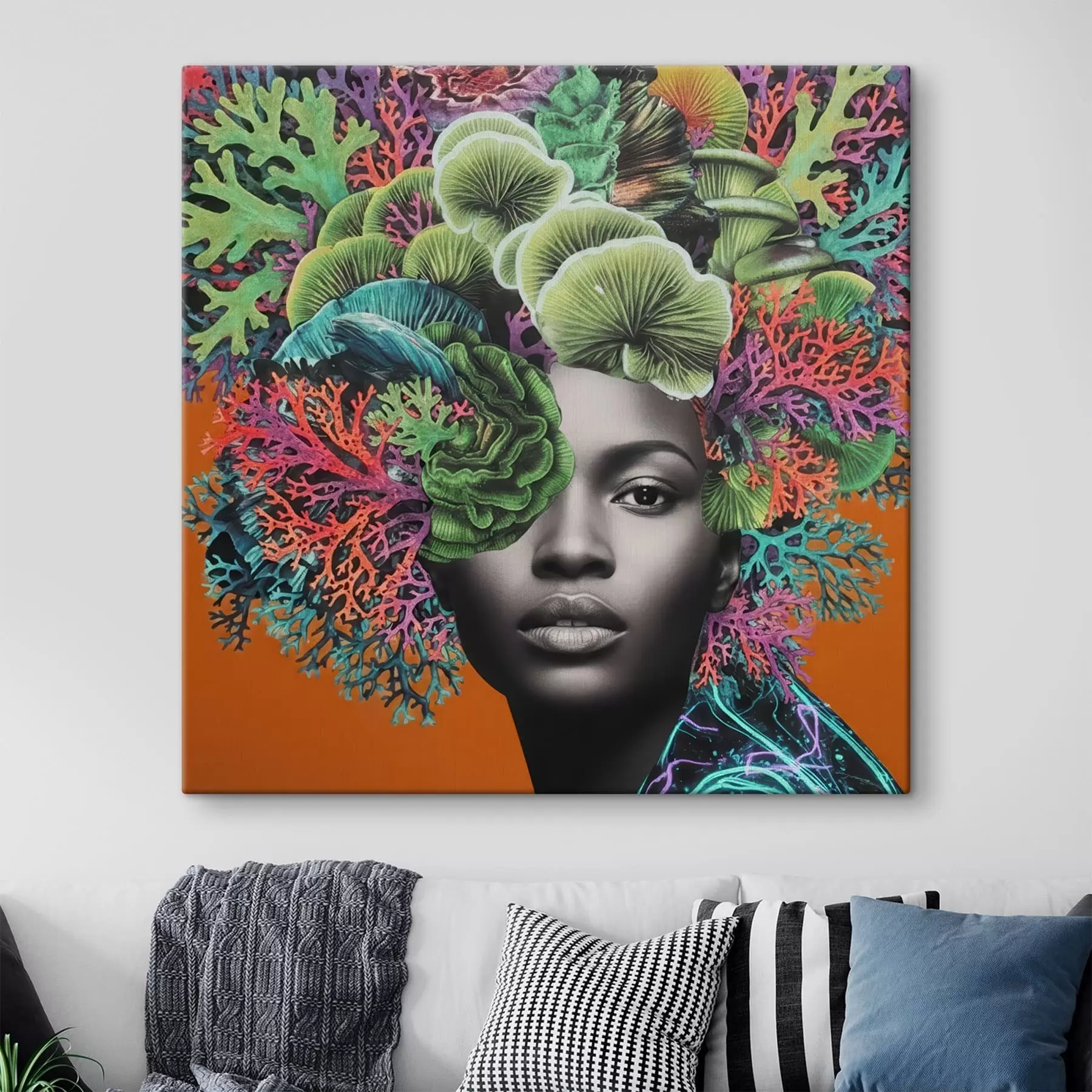 Glezna Psihodēlisks portrets ar sēnēm s47787