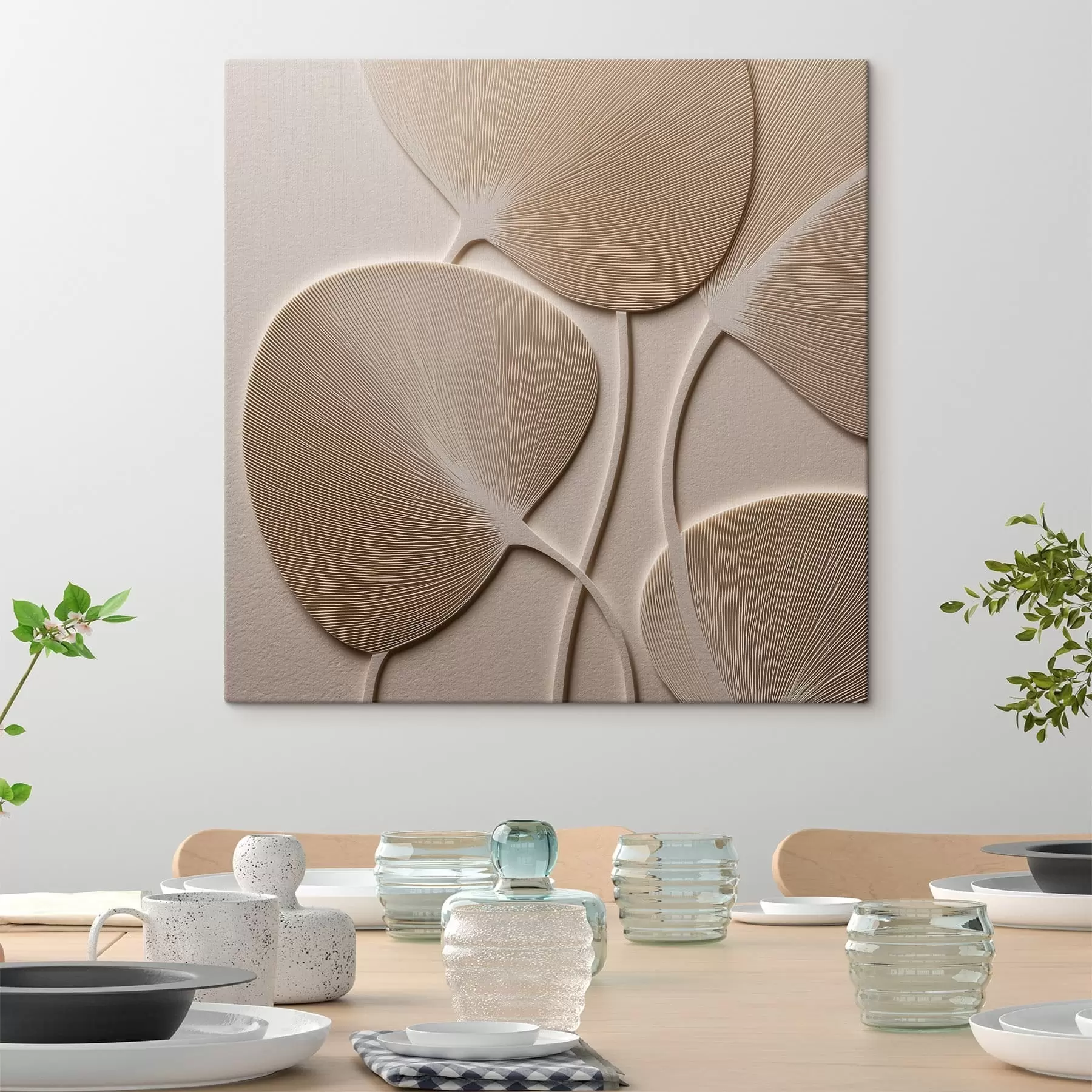 Glezna Abstrakts ar lapām s47795