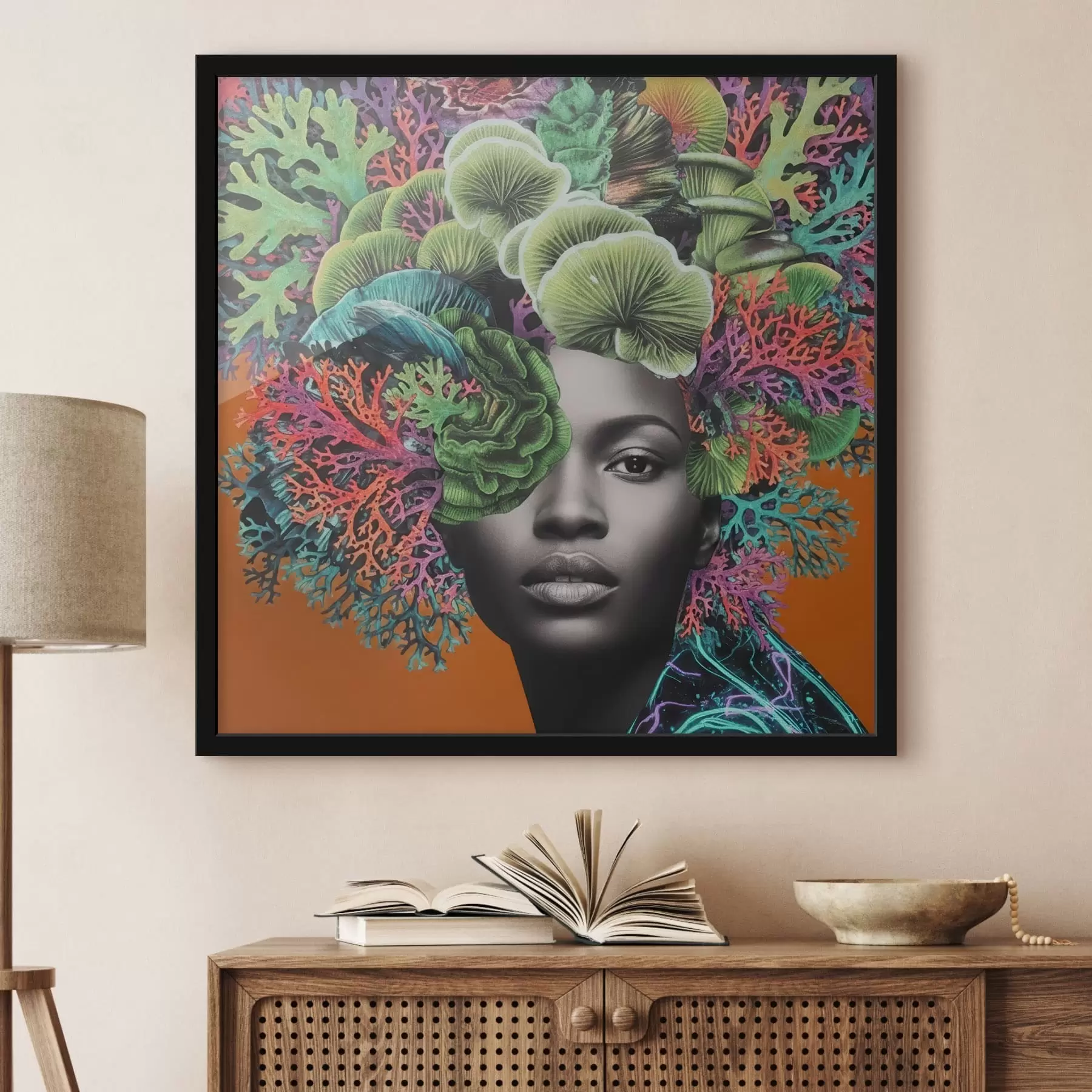 Fototapetes Psihodēlisks portrets ar sēnēm f47787