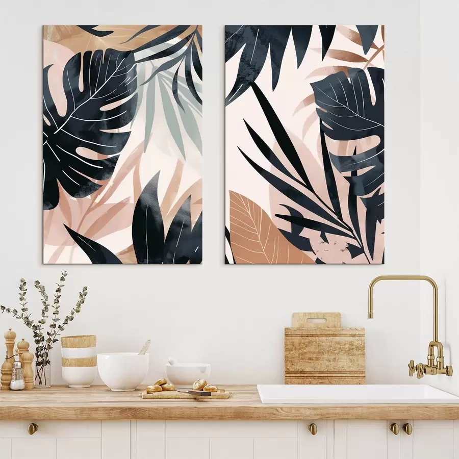 Fototapetes Dažādas tropu lapas m30001