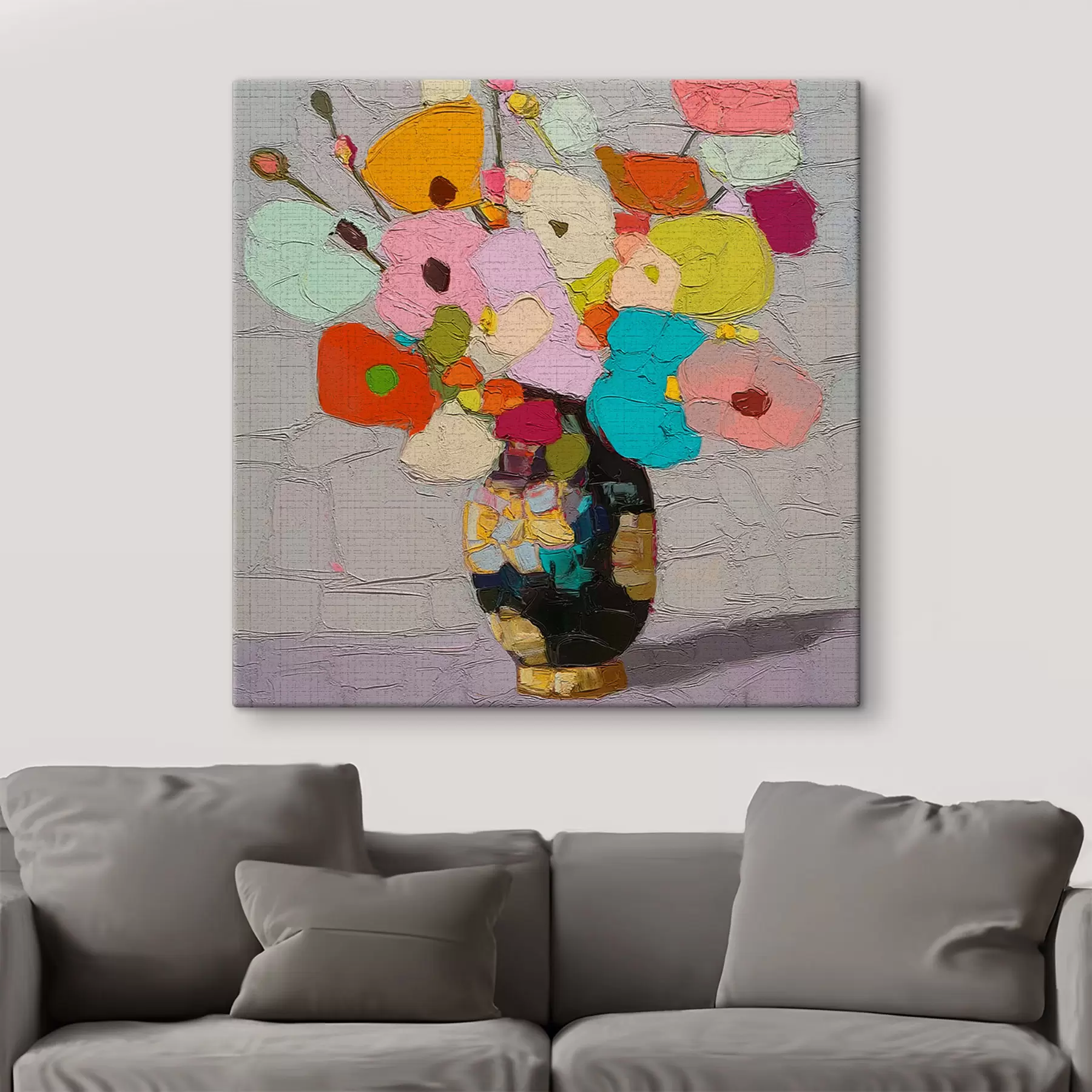 Glezna Ziedu kompozīcija vāzē s47827