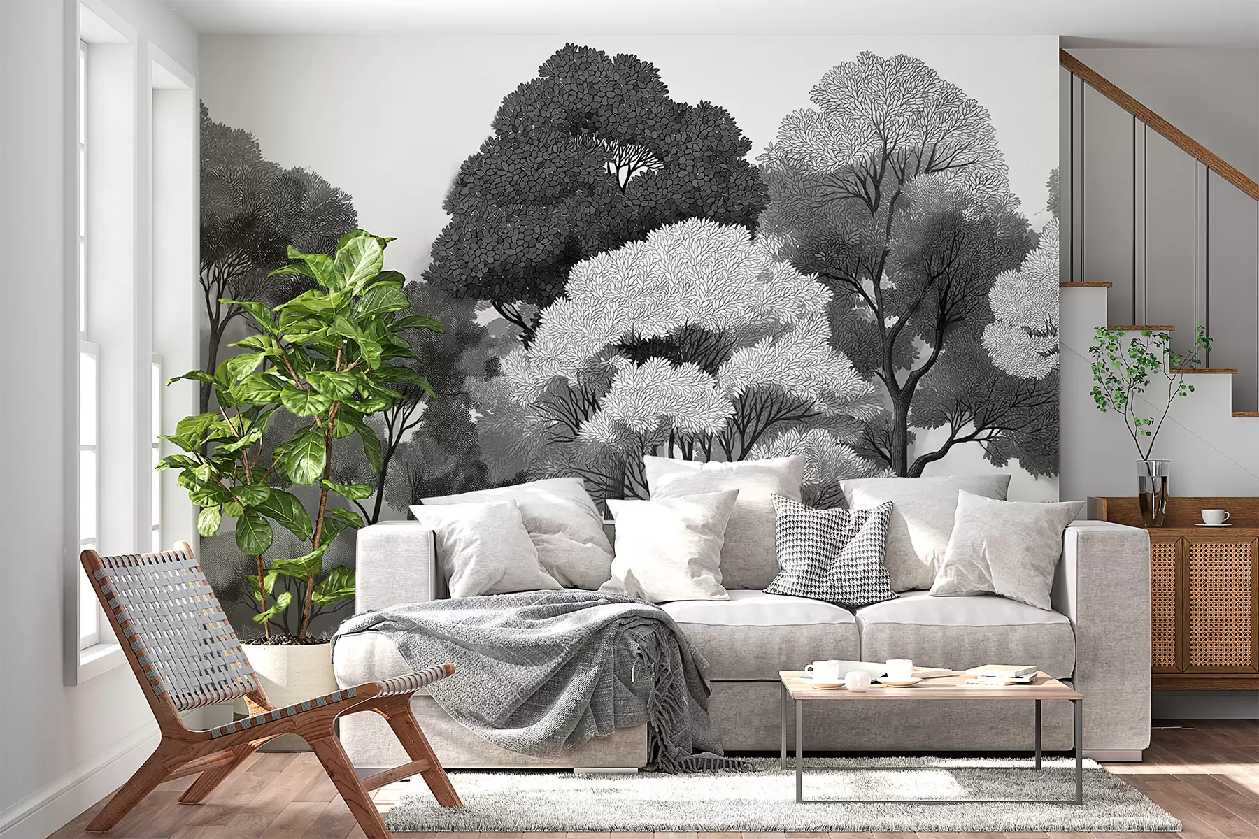 Fototapetes Lapu koku mežs w05198v2