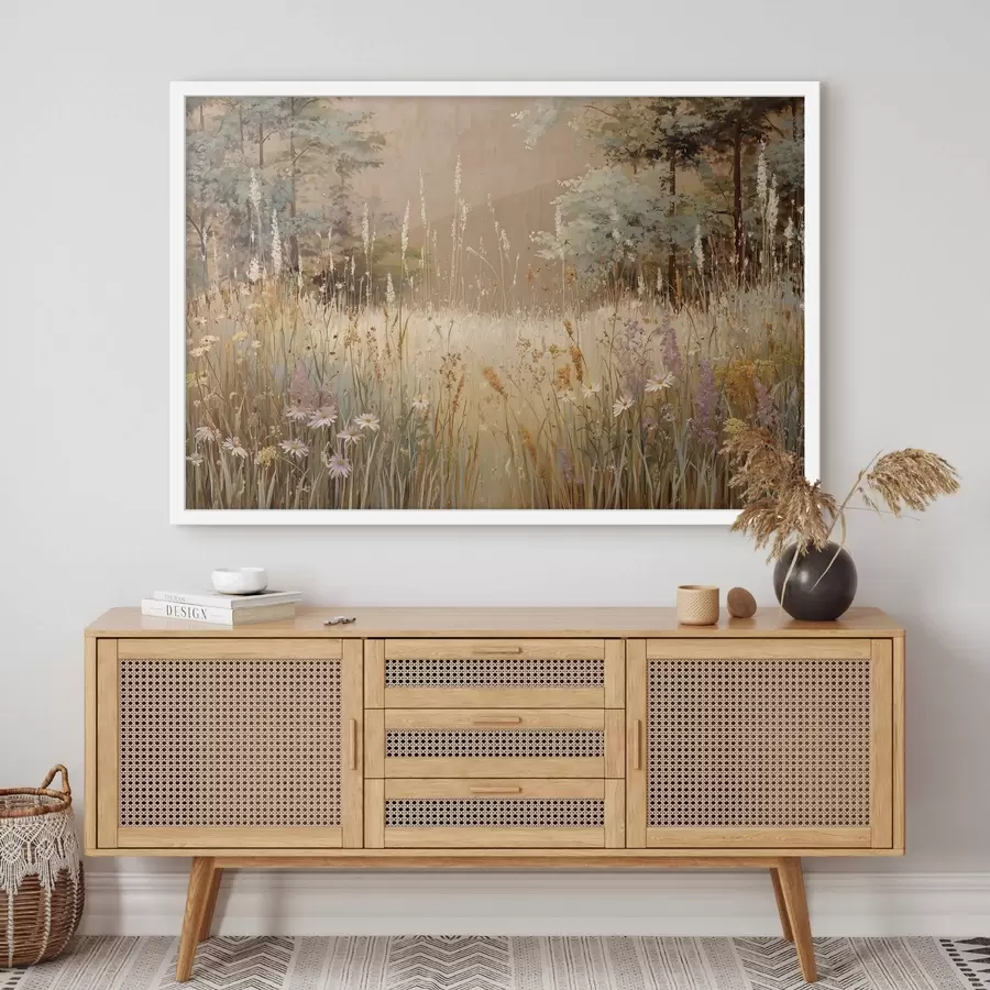 Fototapetes Mežā augoši ziedi uz zālāja f47887