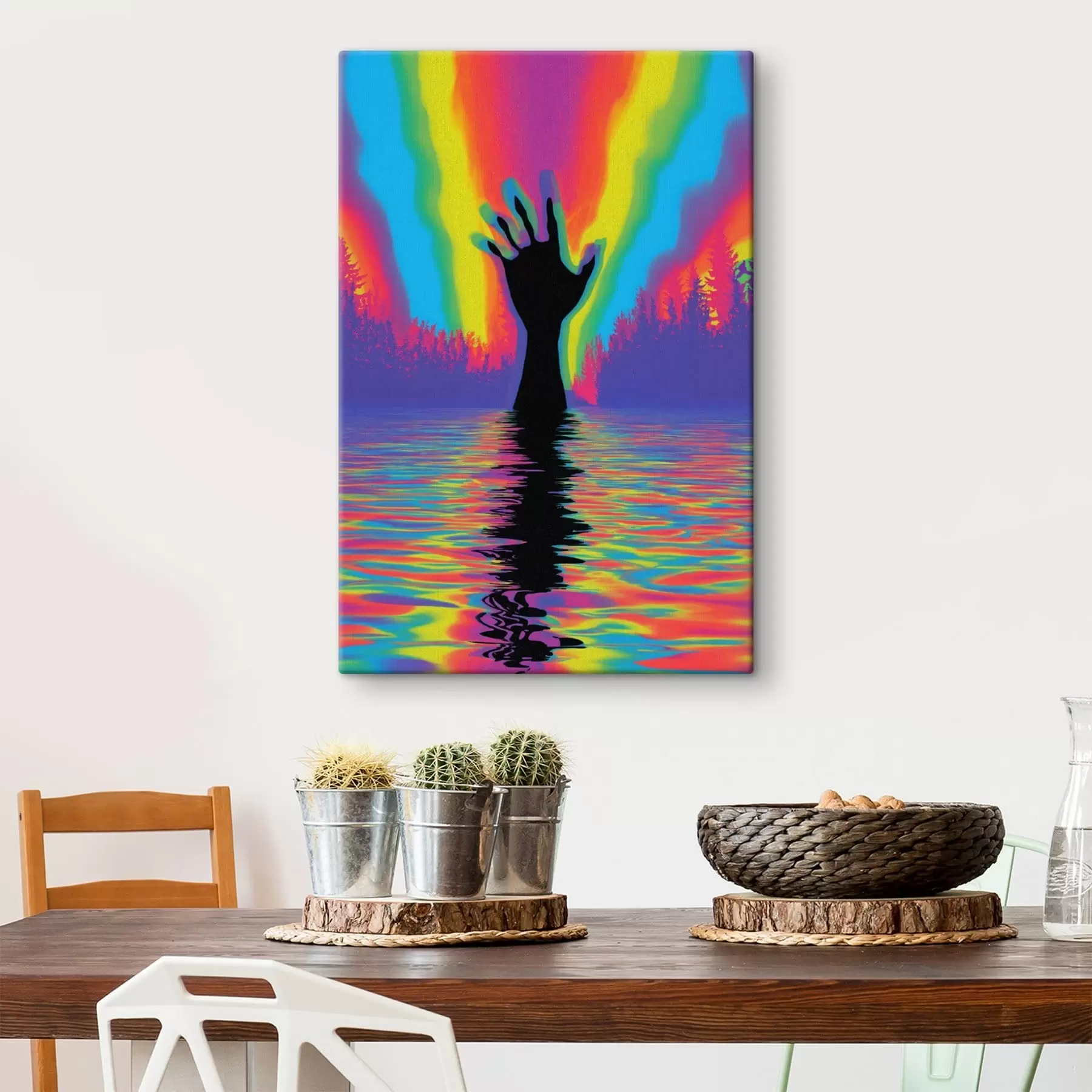 Glezna Rokas siluets virs ūdens s47903