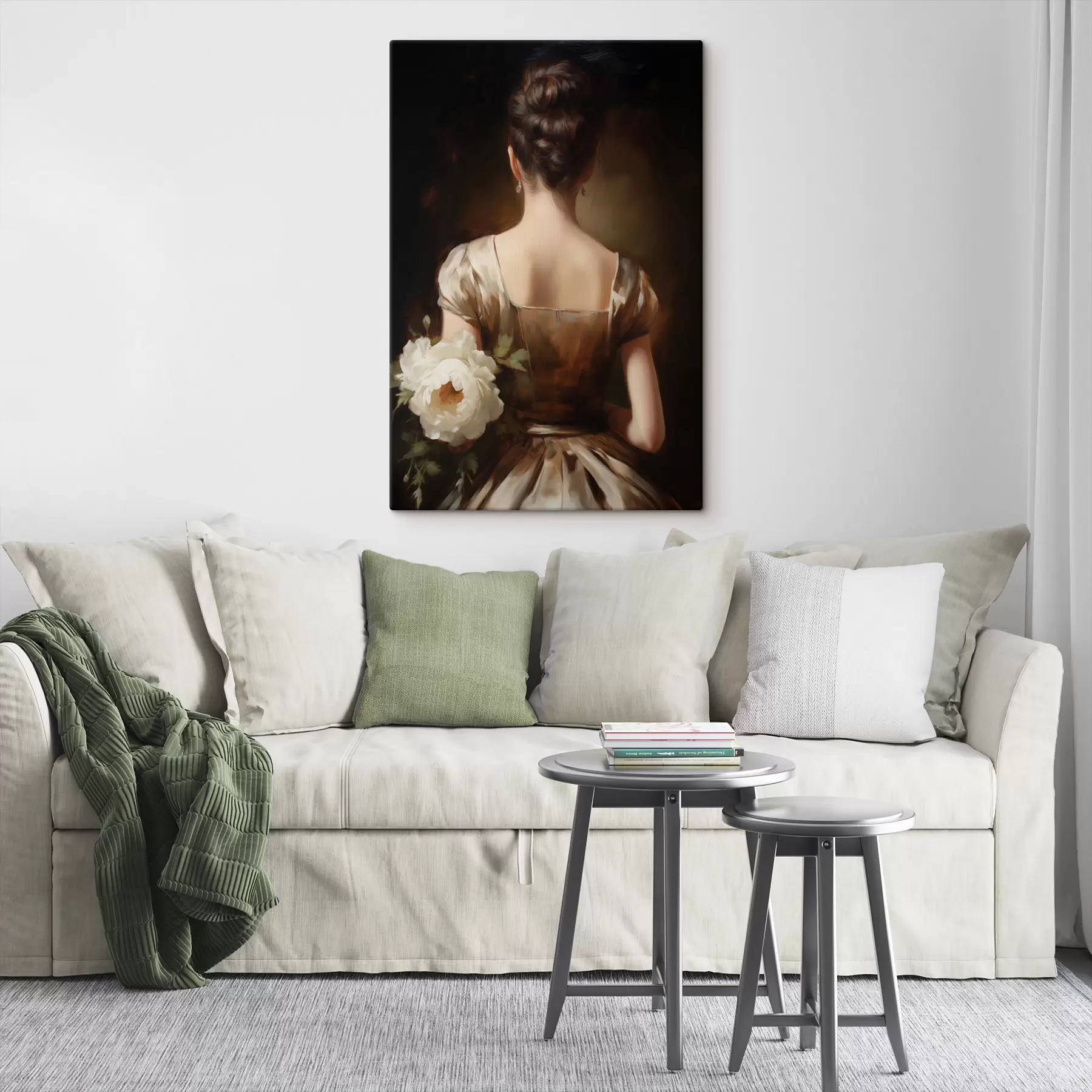 Glezna Sievietes portrets no aizmugures s47921