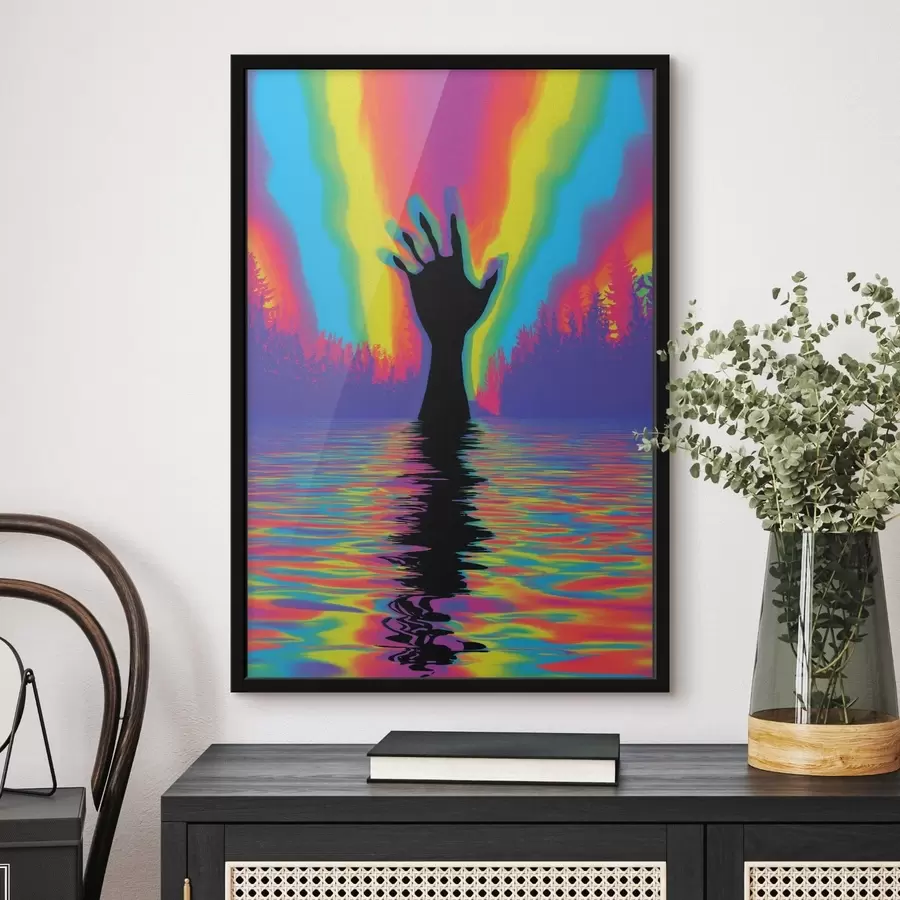 Fototapetes Rokas siluets virs ūdens f47903