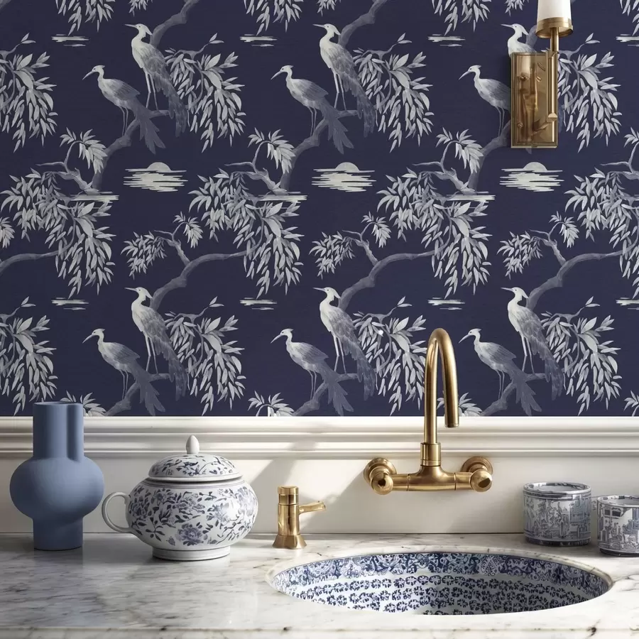 Fototapetes Putni uz zara uz tumši zila fona a01116v1