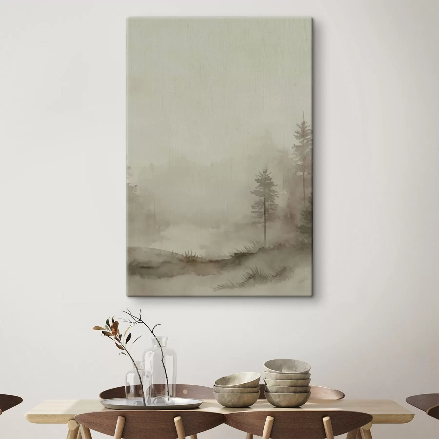 Glezna Skujkoku mežs, akvareļa imitācija s47997