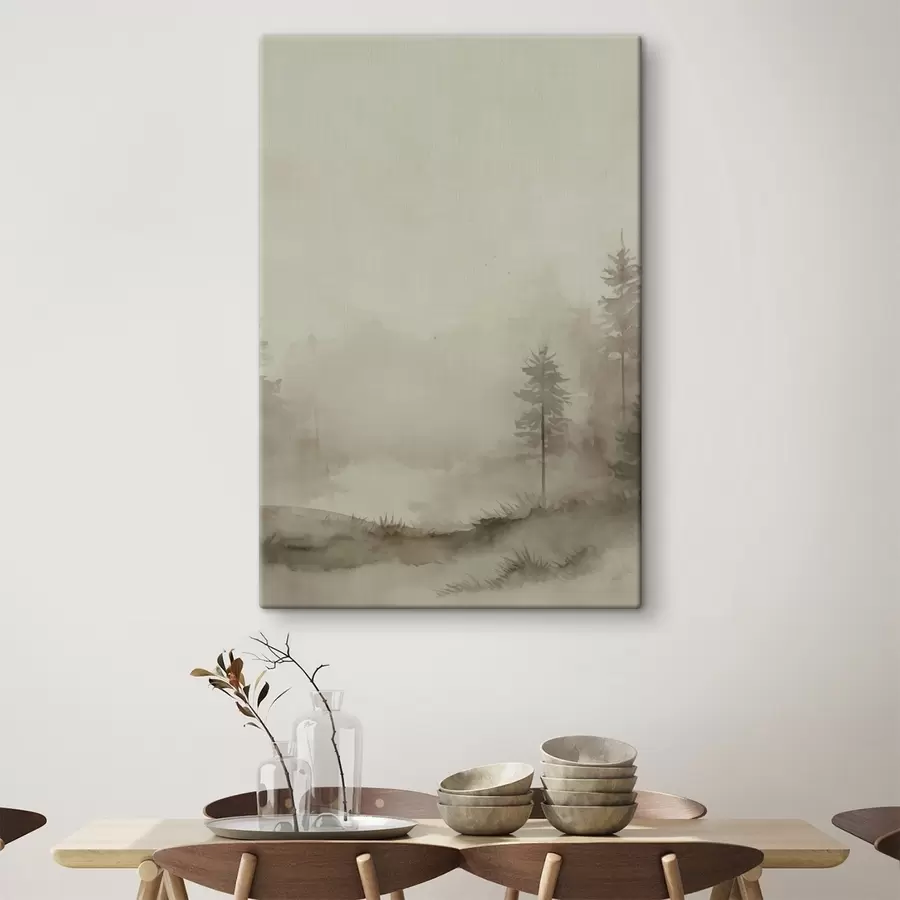 Glezna Skujkoku mežs, akvareļa imitācija s47997