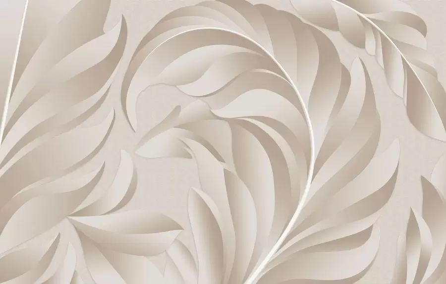 Fototapetes lieli teksturēti spalvas smilškrāsā un pūderkrāsā w05231