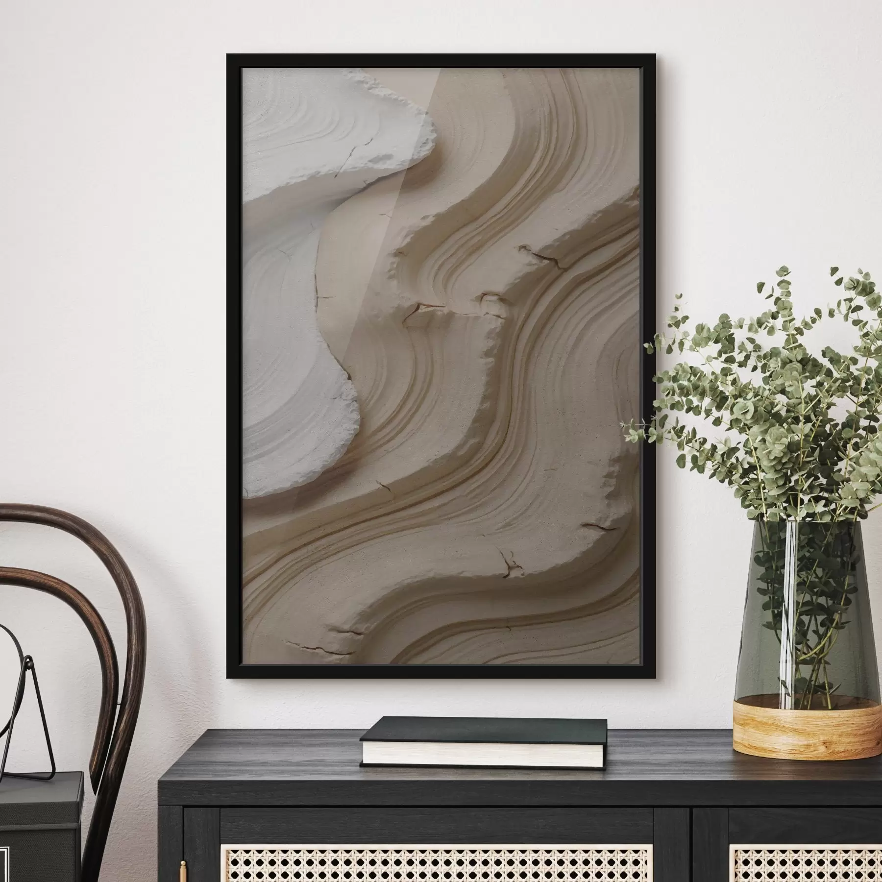 Fototapetes Gaismas un smilškrāsas apdares imitācija f48108