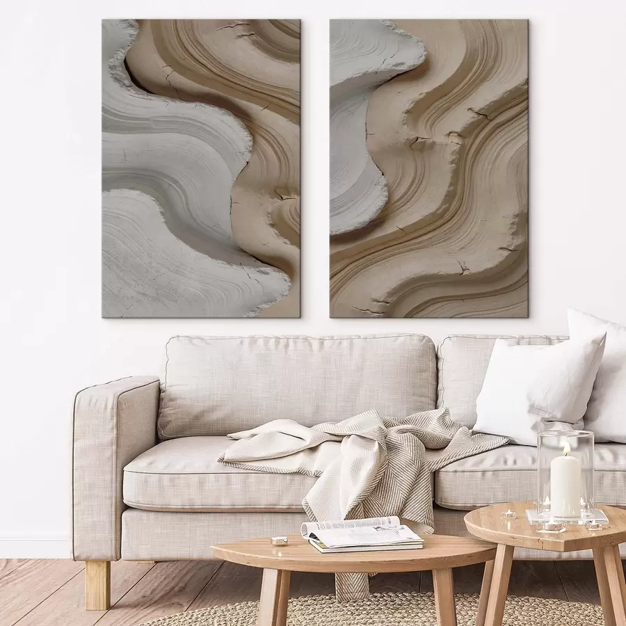 Glezna Gaiša un smilškrāsas apdare, 3D imitācija m30080