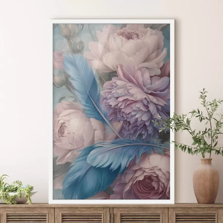 Fototapetes spalvas starp peonijām f47939