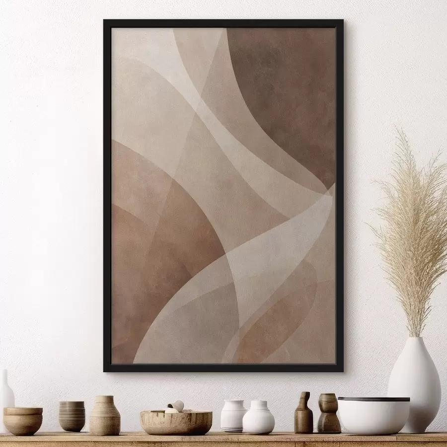 Fototapetes abstrakcijas viļņi šokolādes toņos f47948