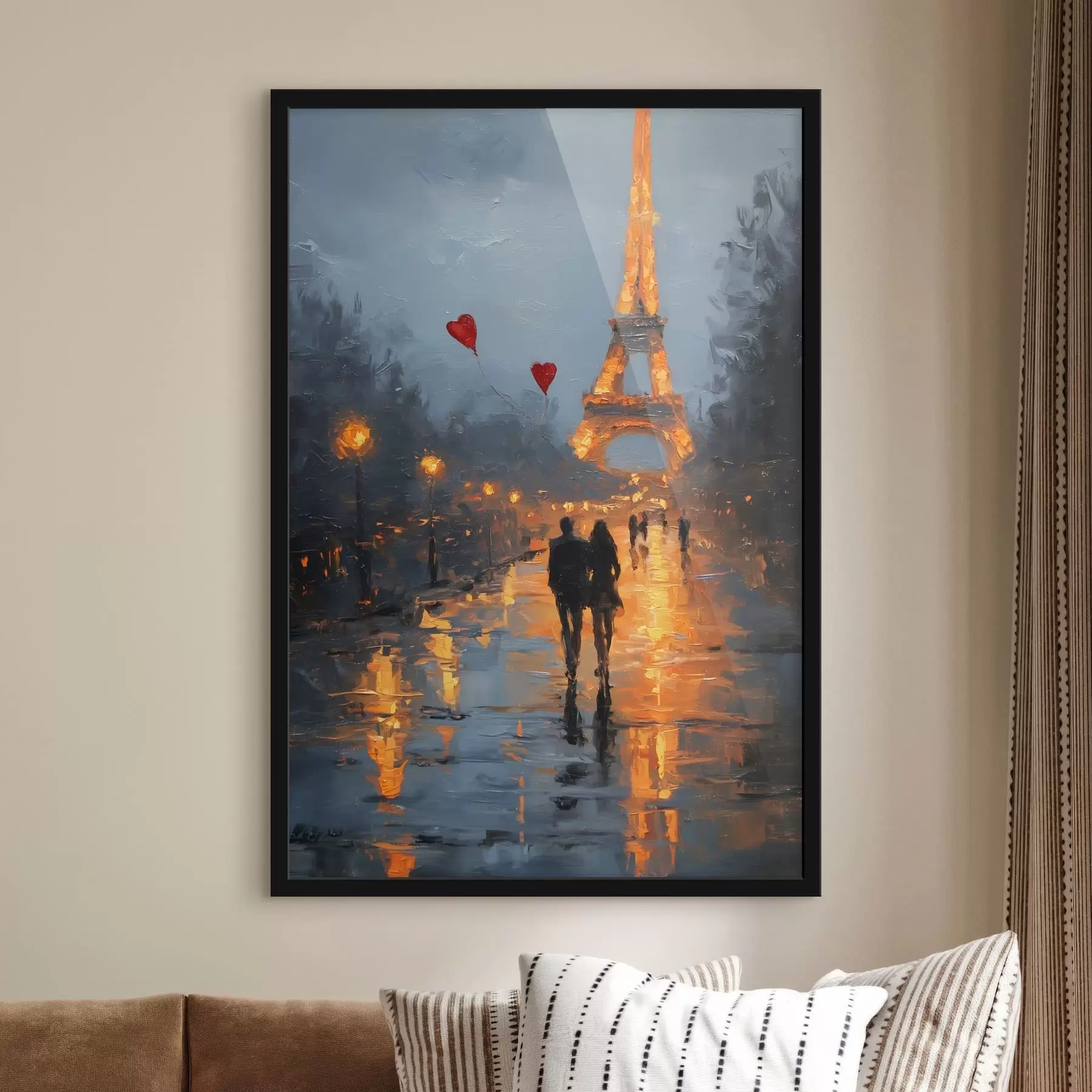 Fototapetes romantiska pastaiga Parīzē eļļas glezna stilā f47952