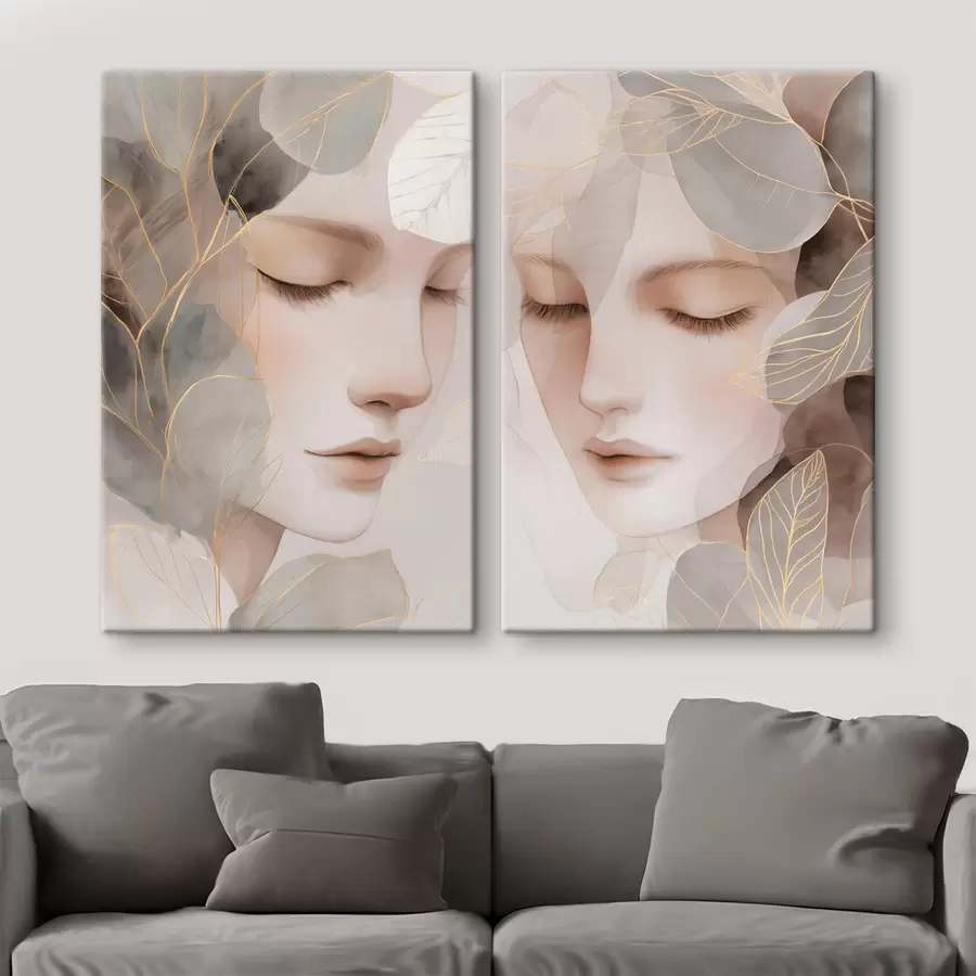 Glezna meitene lapās m30091