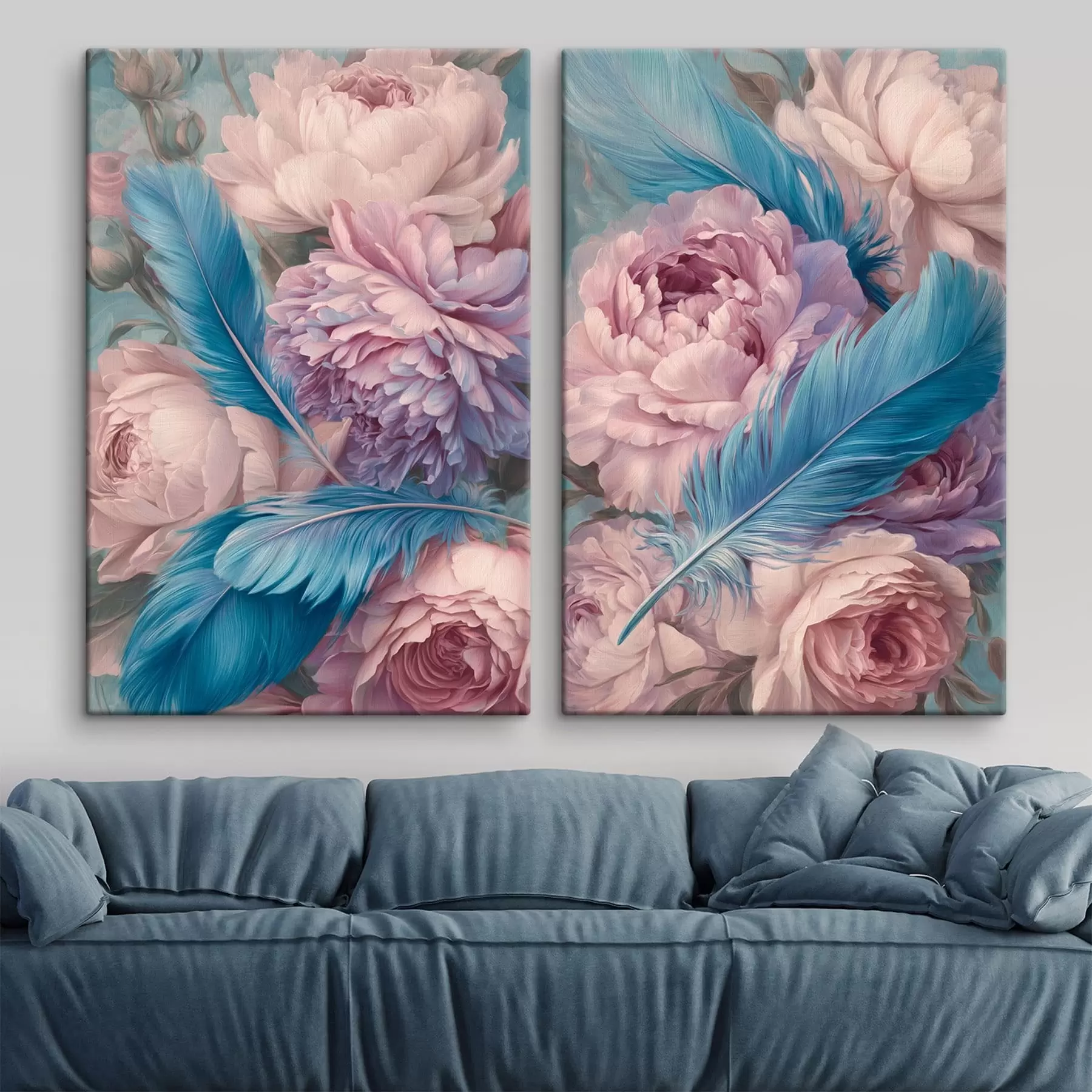 Glezna spalvas starp peonijām m30092
