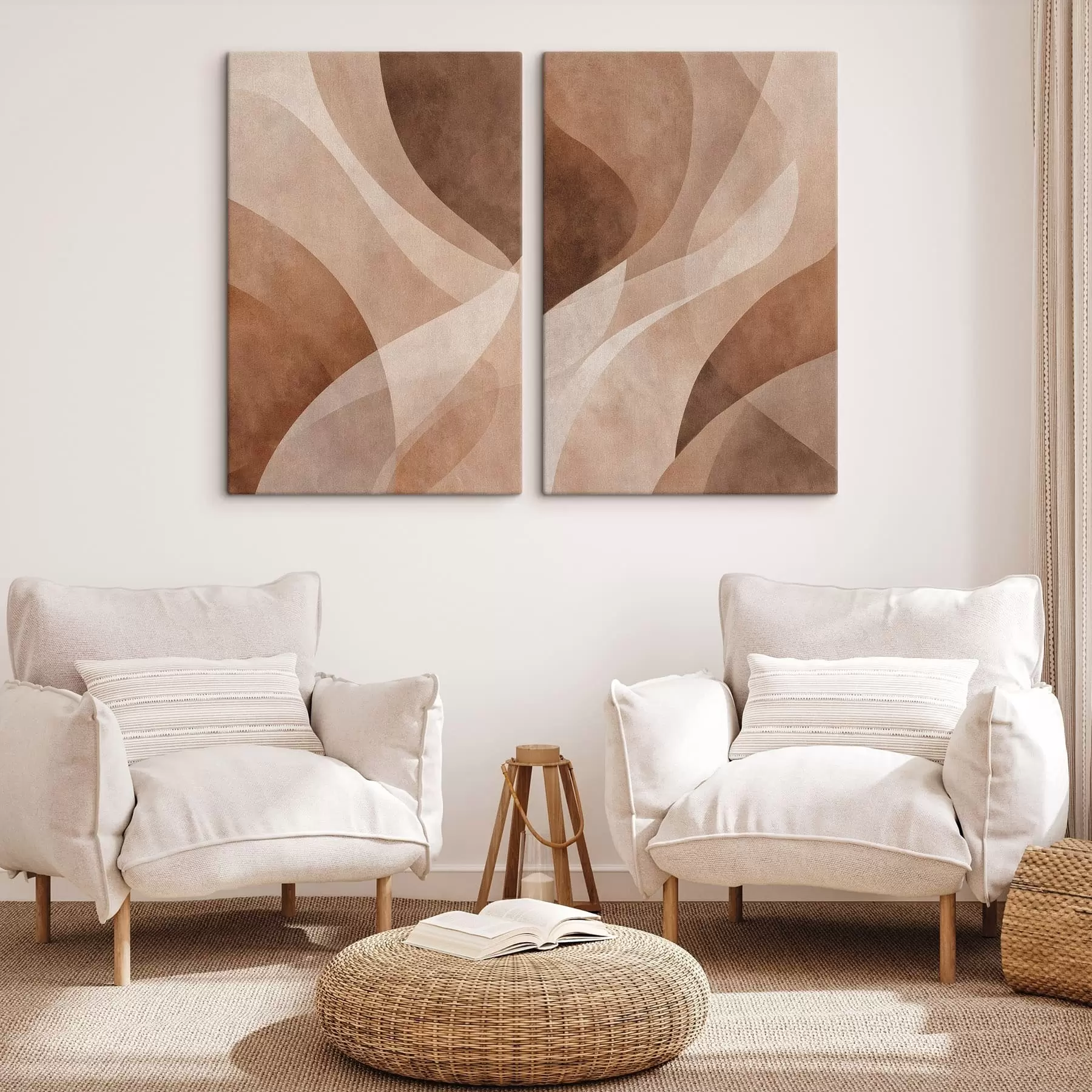 Glezna abstrakcijas viļņi šokolādes toņos m30096