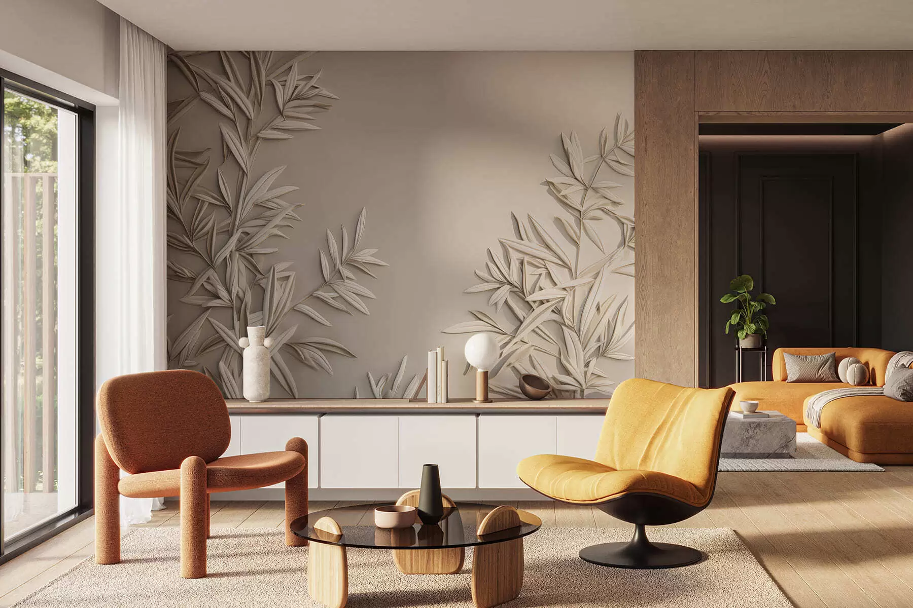 Fototapetes Bazreljefa lapu imitācija w05244