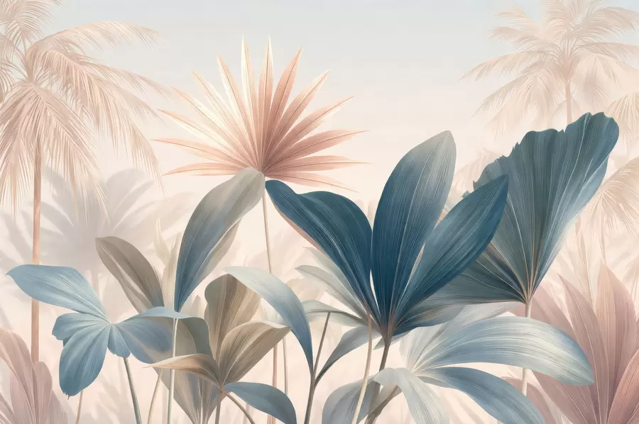 Fototapetes Sapinušies tropu lapas w05251