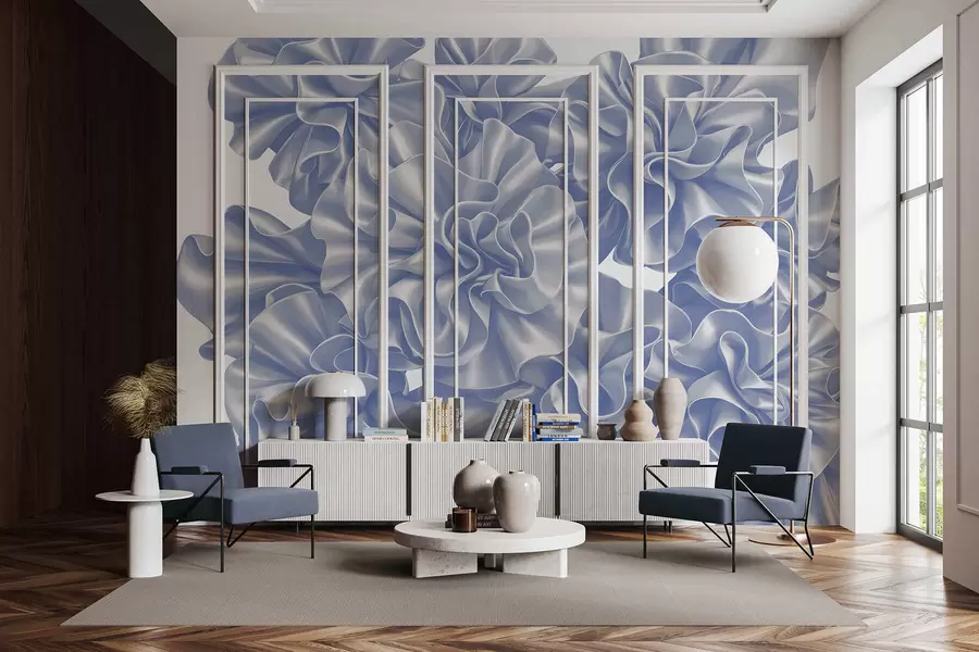 Fototapetes Ziedu imitācija no lentēm w05252v1